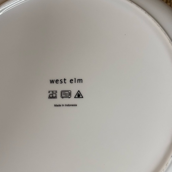 West Elm Elegant White 10 inch Dinner Plate - Picture 3 of 5